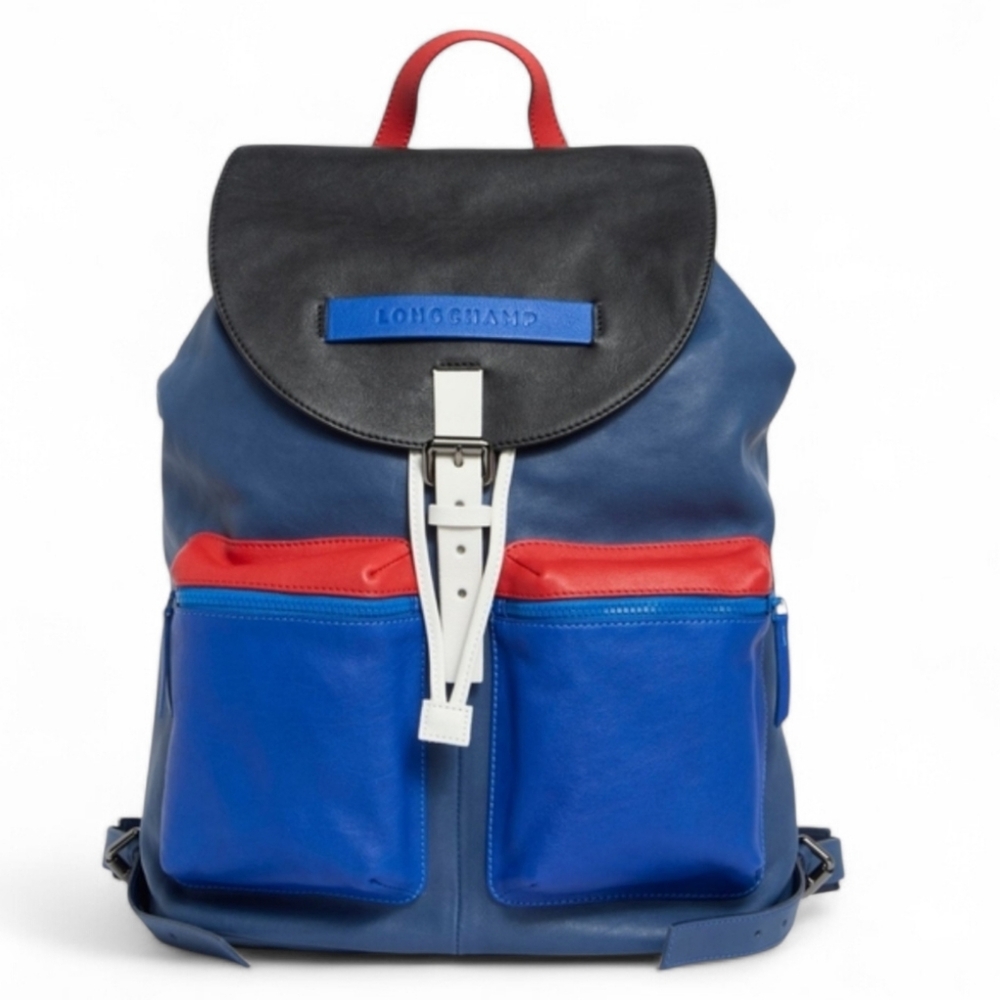 Men's Longchamp Newest Edition Leather Quality Backpack Color Block